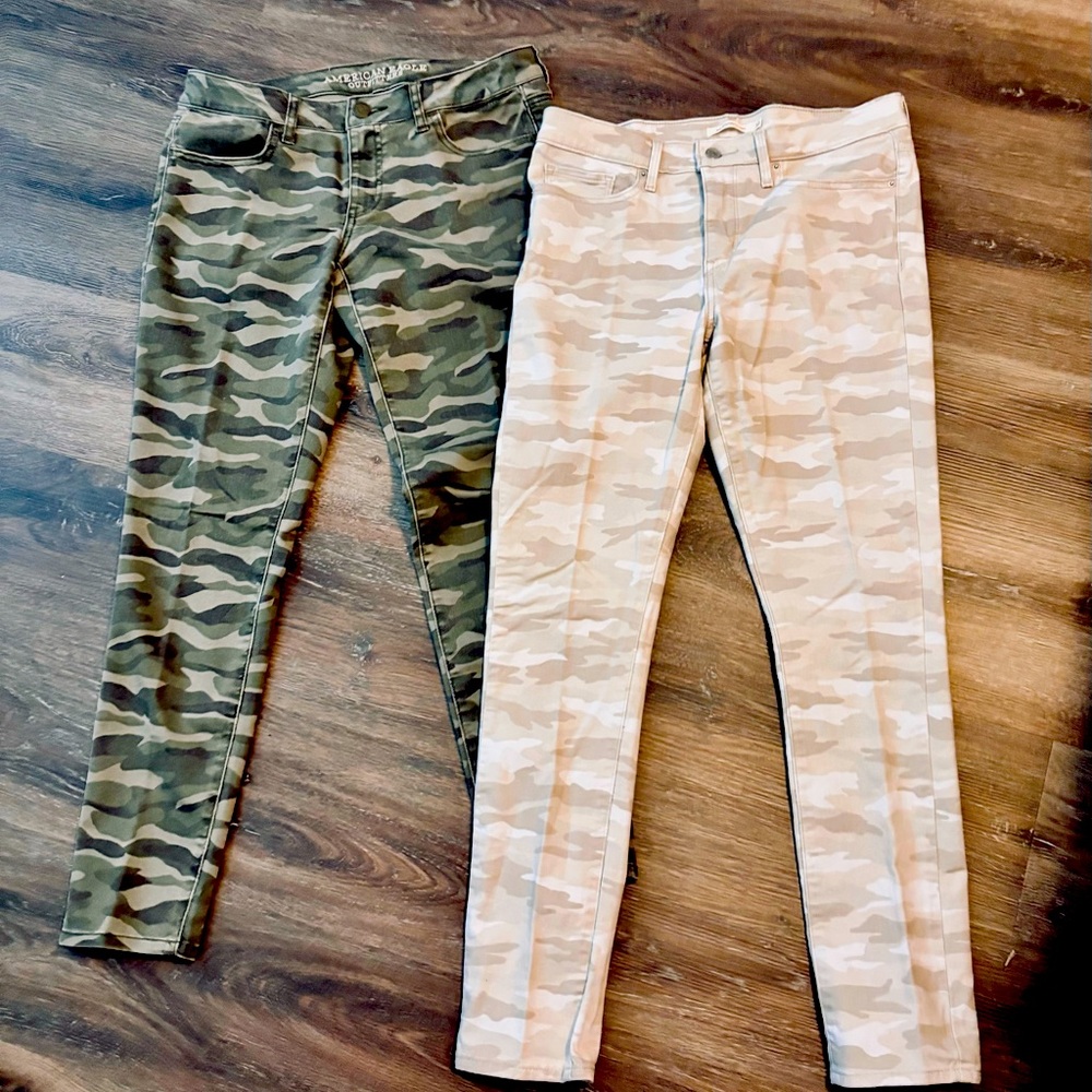 Camouflage Pants Set - Green and Tan